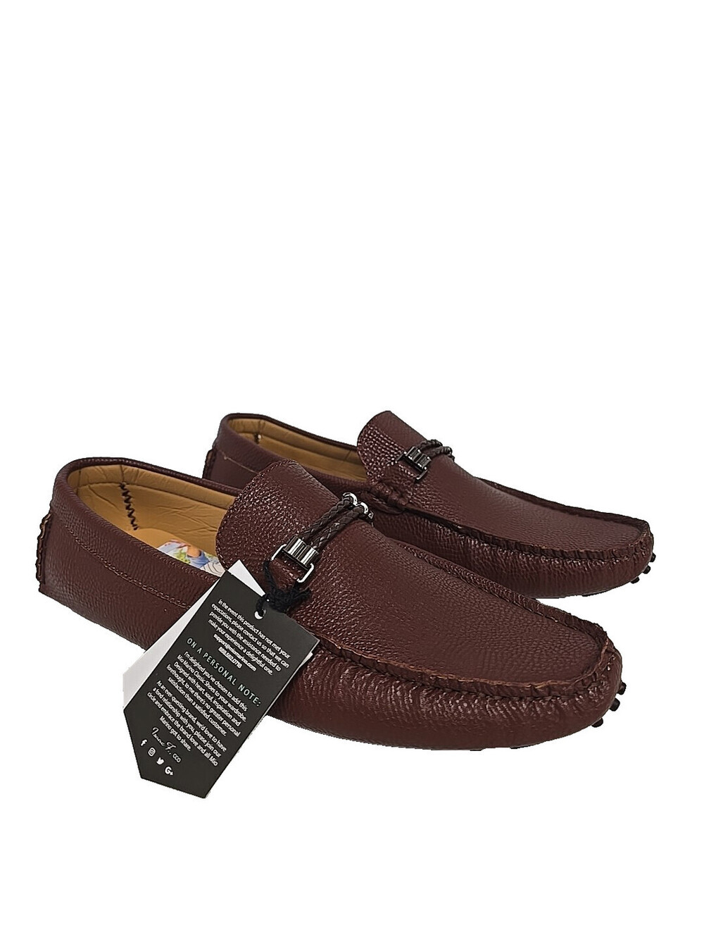 Mio Marino Men's MLS082-3-BR Braided Band Penny Loafer Brown Size 11M
